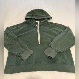 Aerie Forest Green Half-Zip Hoodie